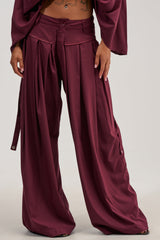 TALK ABOUT ME TROUSER IN DEEP BURGUNDY