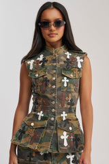 DOWN AND DIRTY CAMO BUTTON DOWN