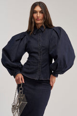LET'S CHANGE IT UP DENIM BLOUSE