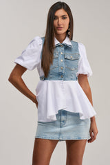 HOPELESS ROMANTIC DENIM BLOUSE
