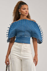 DENIM ON DENIM BLOUSE