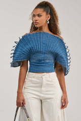 DENIM ON DENIM BLOUSE