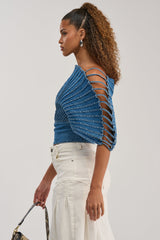 DENIM ON DENIM BLOUSE