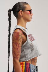 ORIGINAL SEQUIN CROPPED MUSCLE TEE