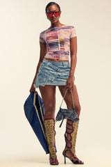 EXTRA EXTRA PRINTED MESH TEE