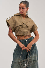 OUT AND ABOUT CROPPED TRENCH TOP