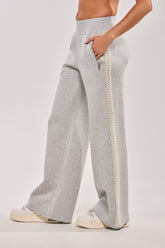 PEARL GIRL WIDE LEG JOGGER IN GREY