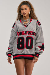 IN MY OWN WORLD DENIM SWEATSHIRT