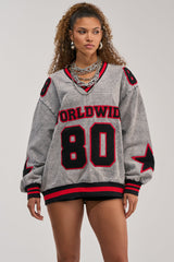 IN MY OWN WORLD DENIM SWEATSHIRT