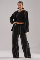 ASHLEY STUDDED WIDE LEG JOGGER