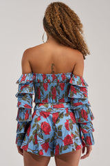 ROSES FOR EVERYONE OFF THE SHOULDER BLOUSE