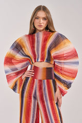 FANNED OUT CHIFFON BLOUSE
