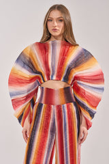 FANNED OUT CHIFFON BLOUSE