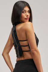 JAHNI PU OPEN BACK TOP