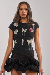 ORNAMENTAL RHINESTONE TEE
