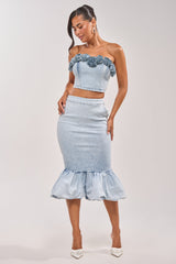 LOVE ME LIKE THAT DENIM MIDI SKIRT