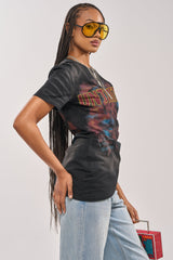 UNTAMED SINGLE SLEEVE ASYMMETRICAL TEE