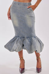 JOSIE DENIM MIDI SKIRT