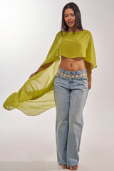 IT GIRL BLOUSE IN CHARTREUSE