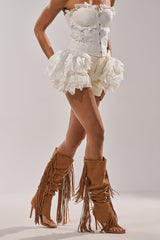 AZALEA WANG JOHANNA TAN FRINGE GLADIATOR SANDAL