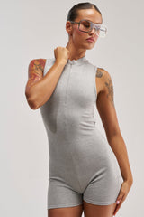 EFFORTLESS ICON ZIP UP KNIT ROMPER