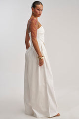 MILANO WOVEN JUMPSUIT IN WHITE