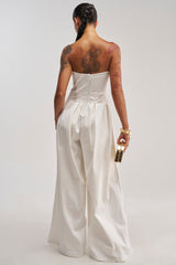 MILANO WOVEN JUMPSUIT IN WHITE
