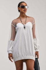 THE BIG REVEAL SHEER ILLUSION MINI DRESS
