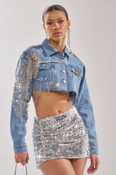 PIPER EMBELLISHED DENIM JACKET