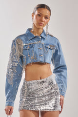 PIPER EMBELLISHED DENIM JACKET