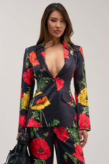 WILDFLOWER SATIN BLAZER