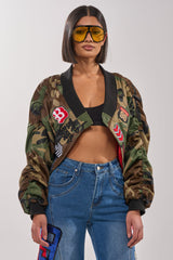 ON THE RUN CAMO BOMBER
