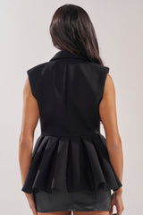 NAOMI BLAZER VEST IN BLACK
