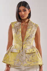 NAOMI BLAZER VEST IN BROCADE