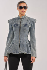 MALLORCA PEPLUM DENIM JACKET