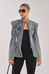 MALLORCA PEPLUM DENIM JACKET