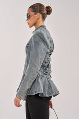 MALLORCA PEPLUM DENIM JACKET