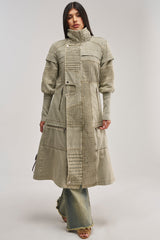 VORTEX DENIM TRENCH COAT IN OLIVE