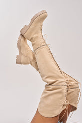 AKIRA GOLD KALLIN BEIGE CONVERTIBLE SHAFT HEIGHT BOOT
