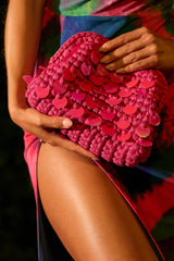 ITS MY WORLD CROCHET SEQUIN CLUTCH
