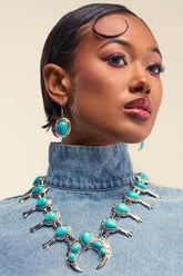 MALINA EMBELLISHED TURQUOISE NECKLACE SET