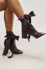 AZALEA WANG KLARICE PURPLE NOIR STILETTO BOOTIE