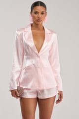 KIKI BABY PINK SATIN BLAZER