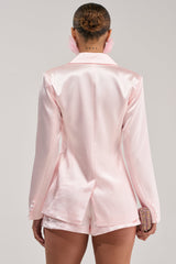 KIKI BABY PINK SATIN BLAZER