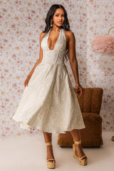 SWEET CAROLINE HALTER MIDI DRESS