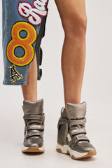 AZALEA WANG MARANTO PEWTER WEDGE SNEAKER