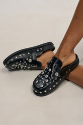 AZALEA WANG MAULDIN HARDWARE EMBELLISHED CLOG IN BLACK