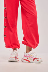 AKIRA GOLD MELAE WHITE AND PINK SNEAKER