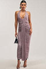 SARAH SLINKY DRESS IN MAUVE