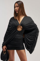 BAD DECISIONS MINI DRESS IN BLACK